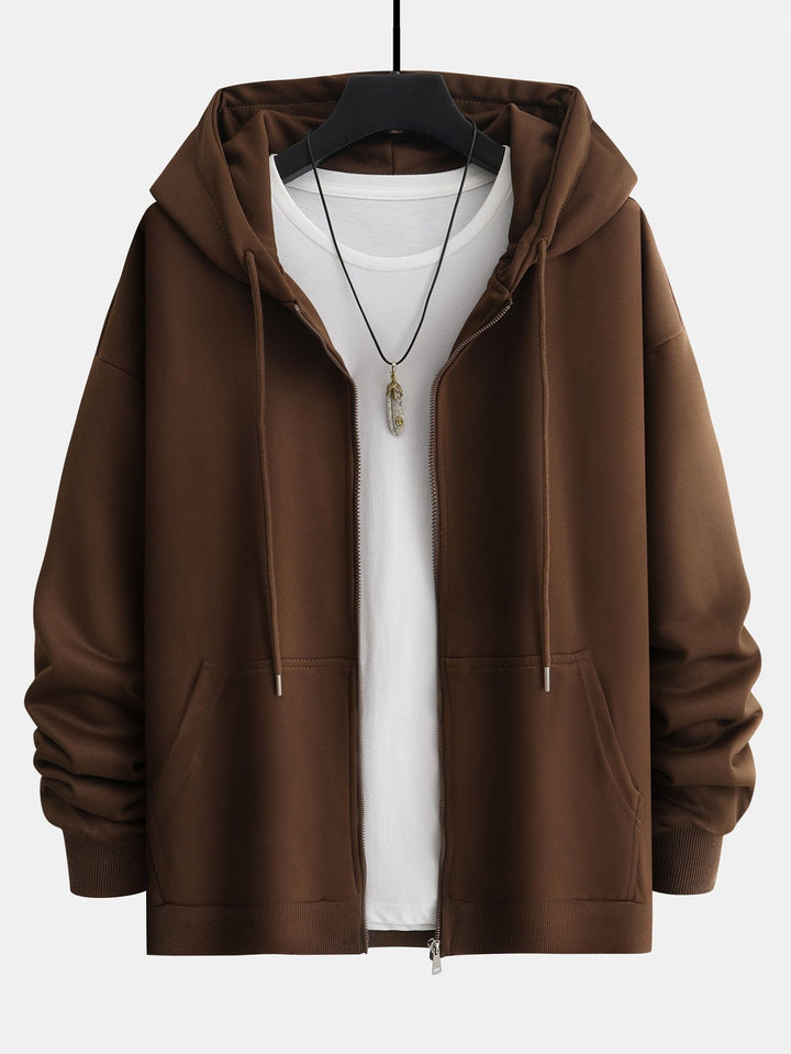 Relax Fit Zip-Up Hoodie