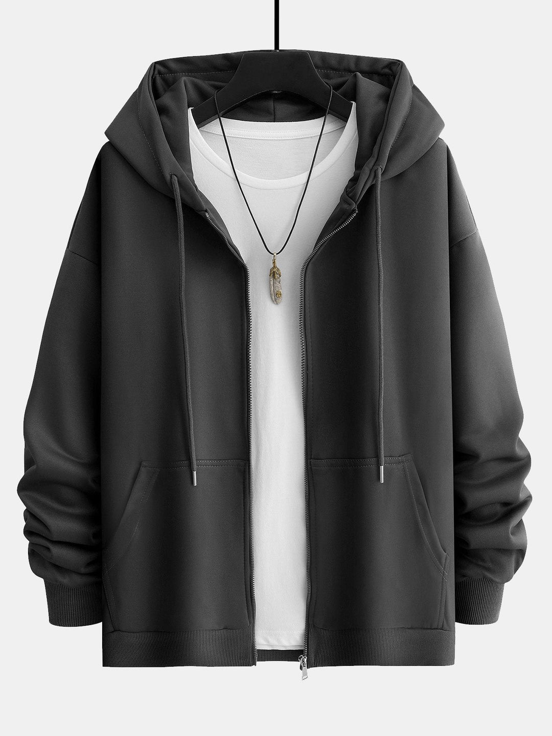 Relax Fit Zip-Up Hoodie