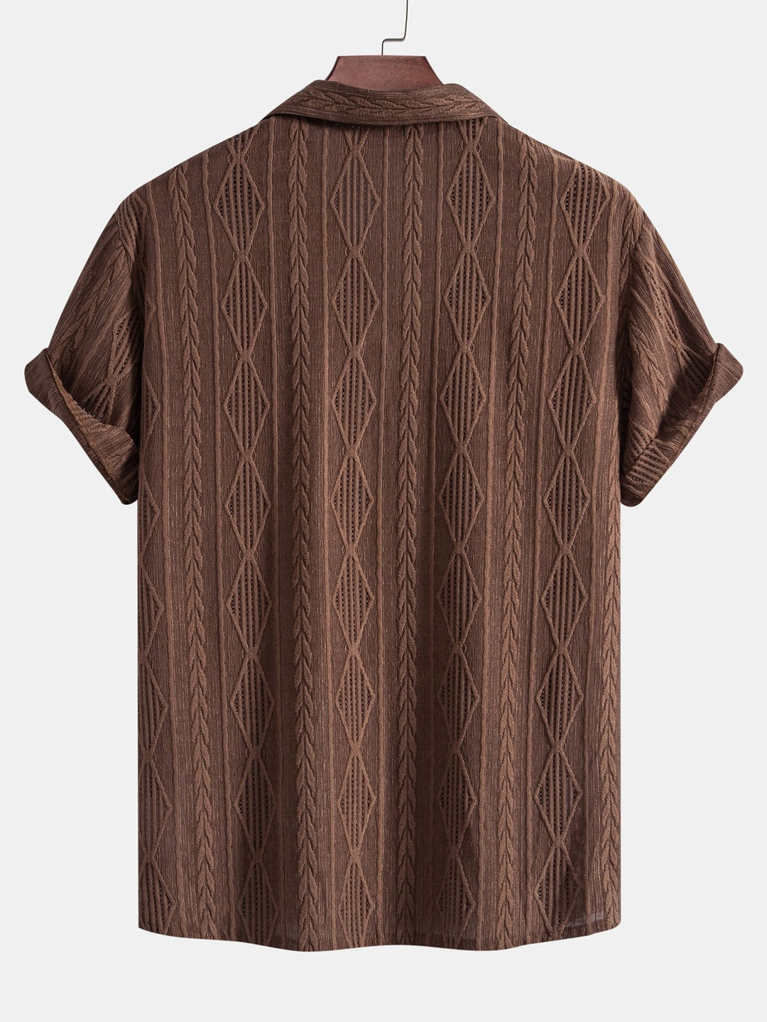 Geometric Jacquard Cuban Shirt & Straight Linen Trousers