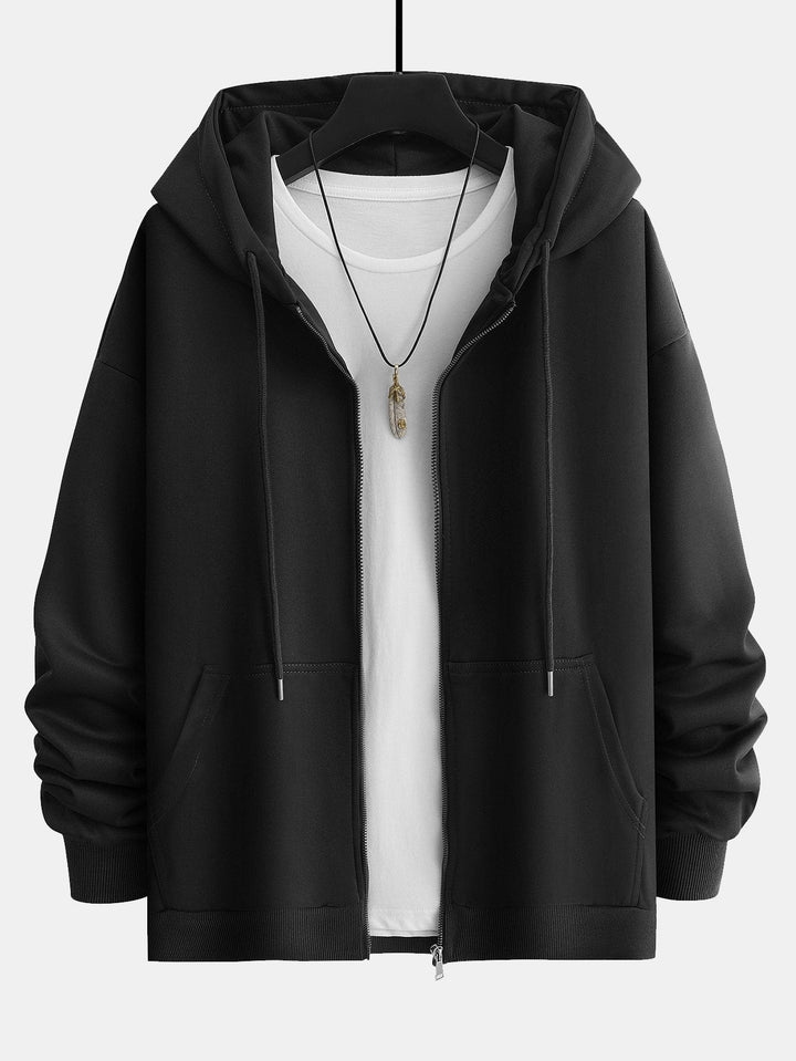 Relax Fit Zip-Up Hoodie