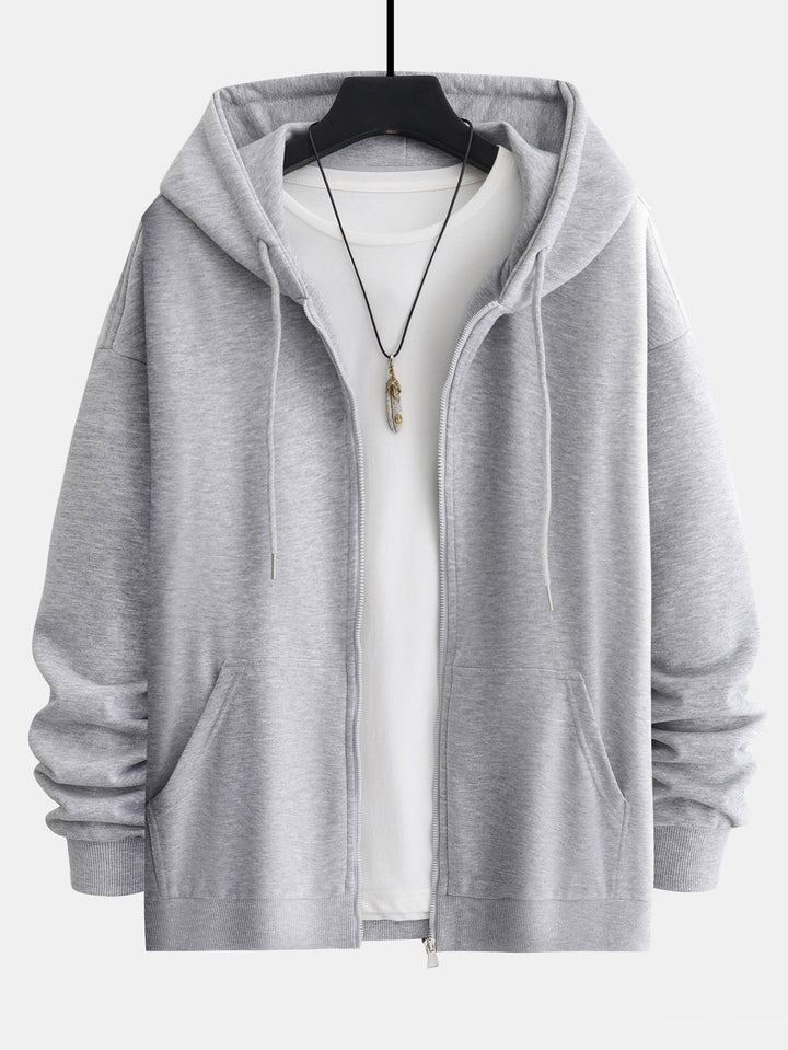 Relax Fit Zip-Up Hoodie