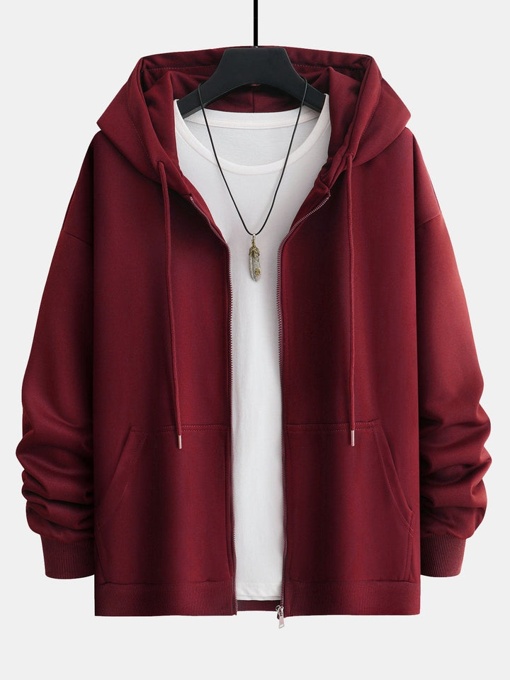 Relax Fit Zip-Up Hoodie