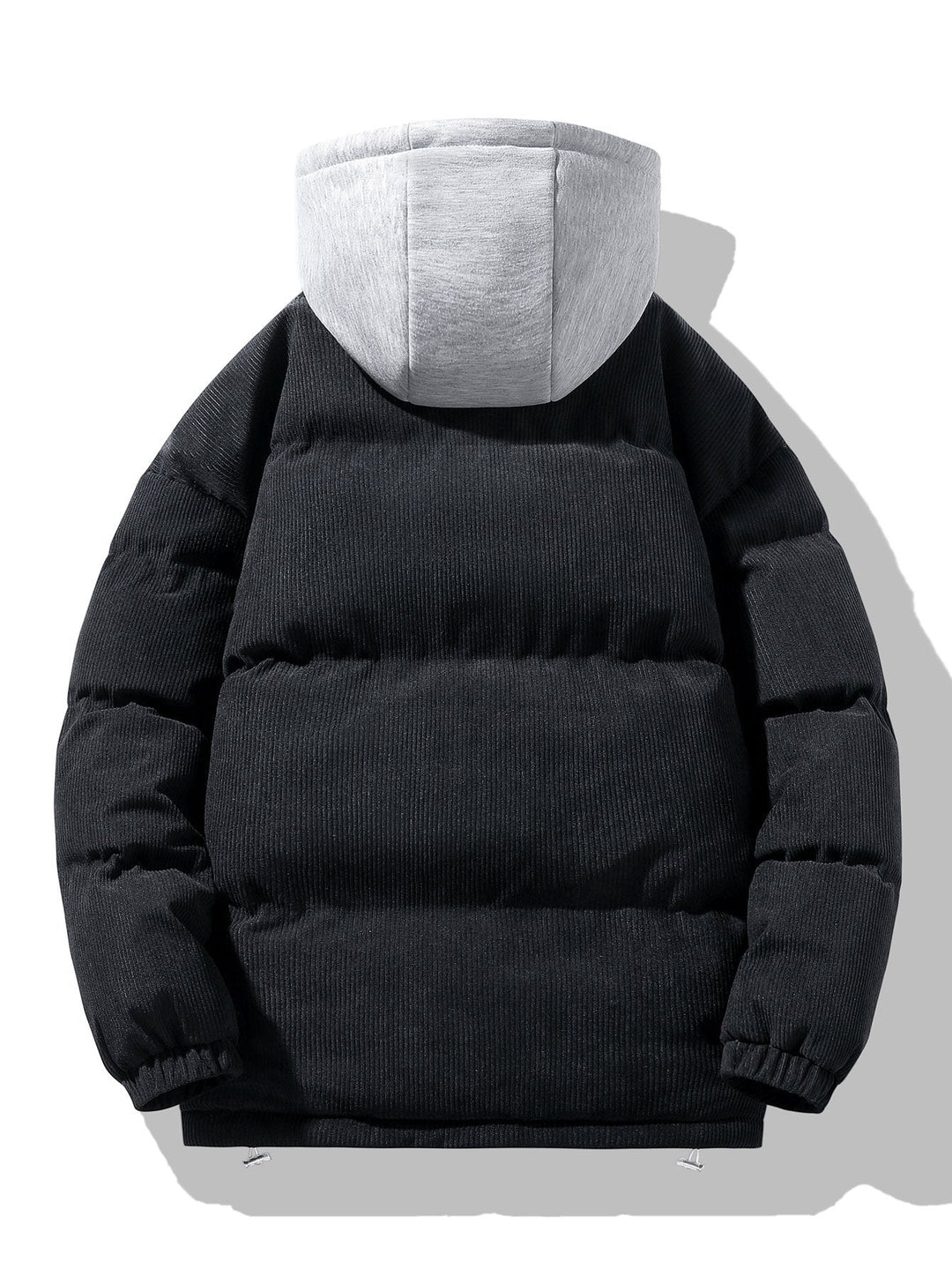 Hooded Puffer Jacket with Zip in Corduroy 2 in 1
