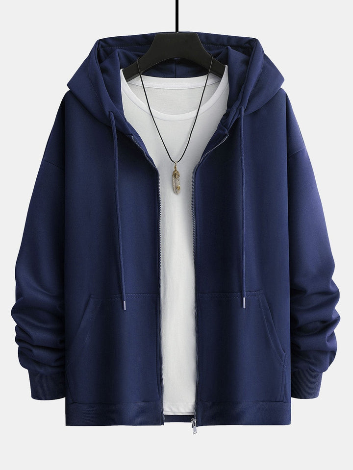 Relax Fit Zip-Up Hoodie